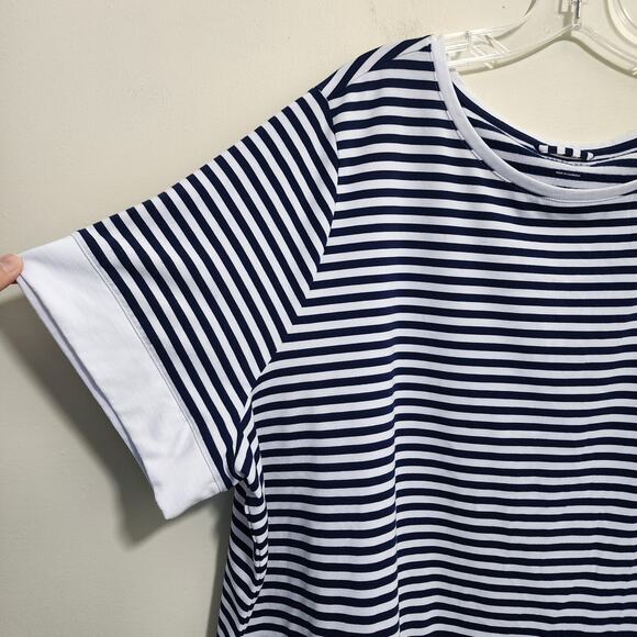 Lands' End striped polyester blend short sleeve shirt woman's size 3X - Picture 4 of 8